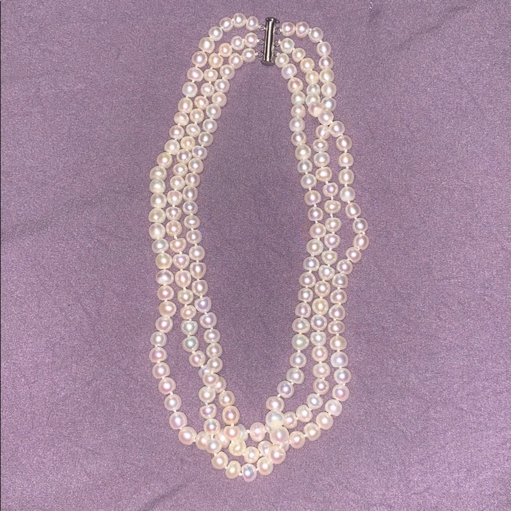 Three Strand Pearl Necklace